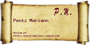Pentz Mariann névjegykártya