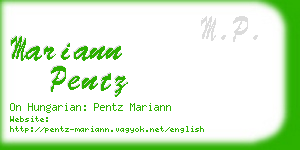 mariann pentz business card